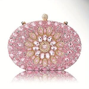 NEW Elegant‎ Pink Embellished Clutch